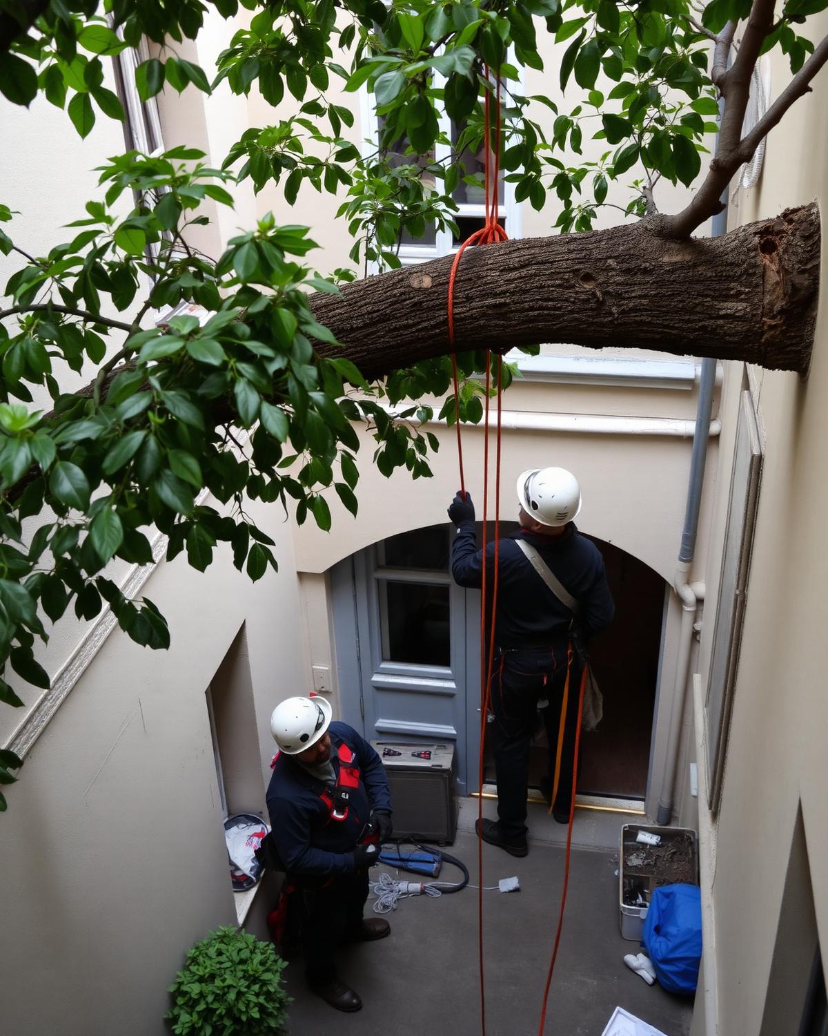 Démontage par rétention dans une cour parisienne